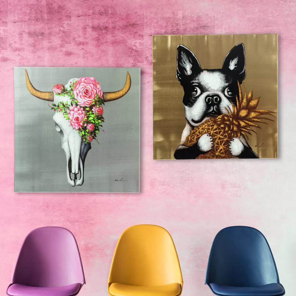 KARE Design Schilderij Touched Dog With Pineapple 80x80cm Store
