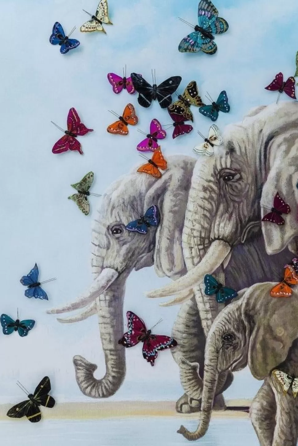 KARE Design Schilderij Touched Elephants With Butterflies 120x120cm Online
