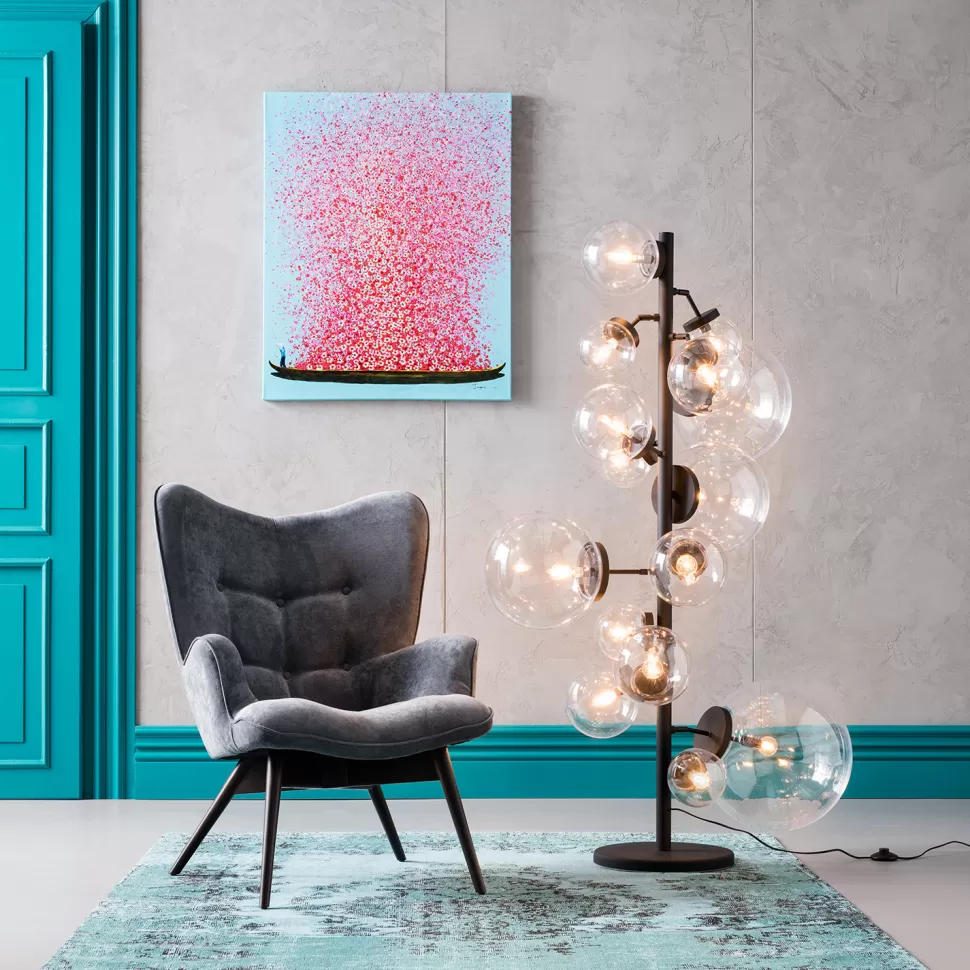 KARE Design Schilderij Touched Flower Boat Blauw-Roze 100x80cm Flash Sale