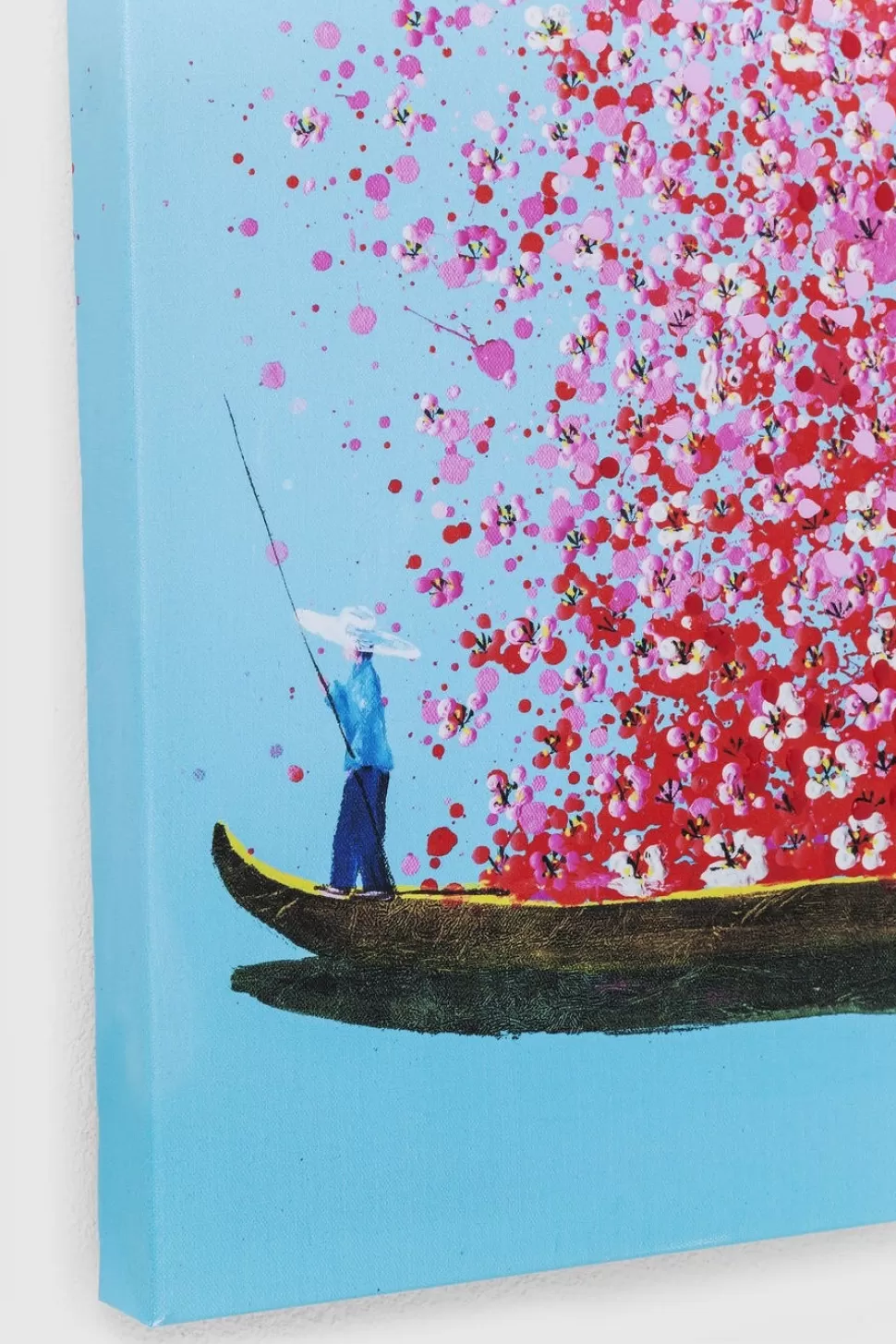 KARE Design Schilderij Touched Flower Boat Blauw-Roze 100x80cm Flash Sale