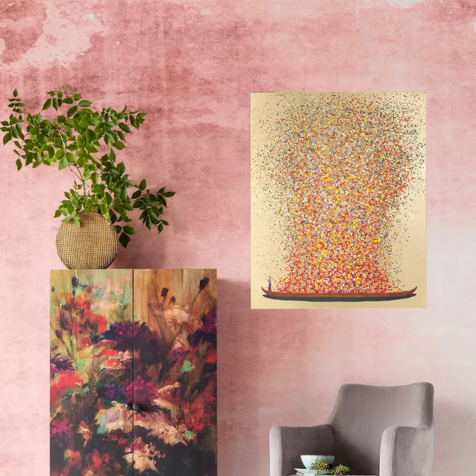 KARE Design Schilderij Touched Flower Boat Goud-rood 100x80cm Best Sale