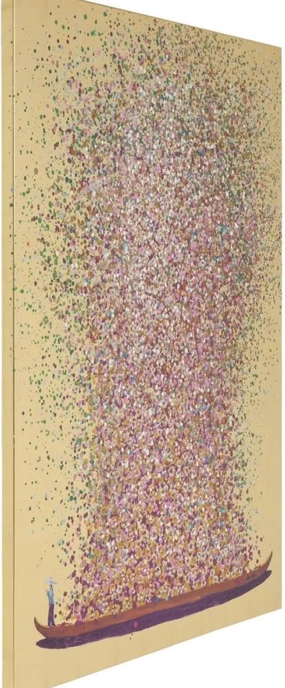 KARE Design Schilderij Touched Flower Boat Goud-Roze 100x80cm Fashion