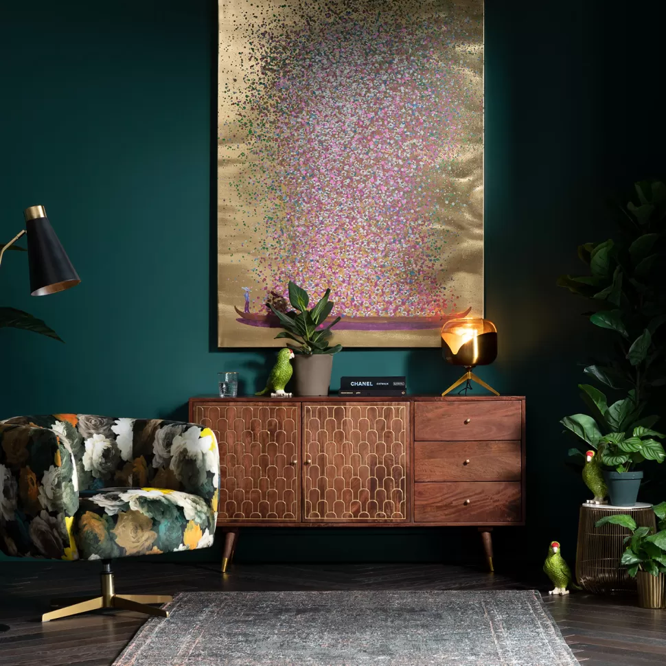 KARE Design Schilderij Touched Flower Boat Goud-Roze 160x120cm Shop