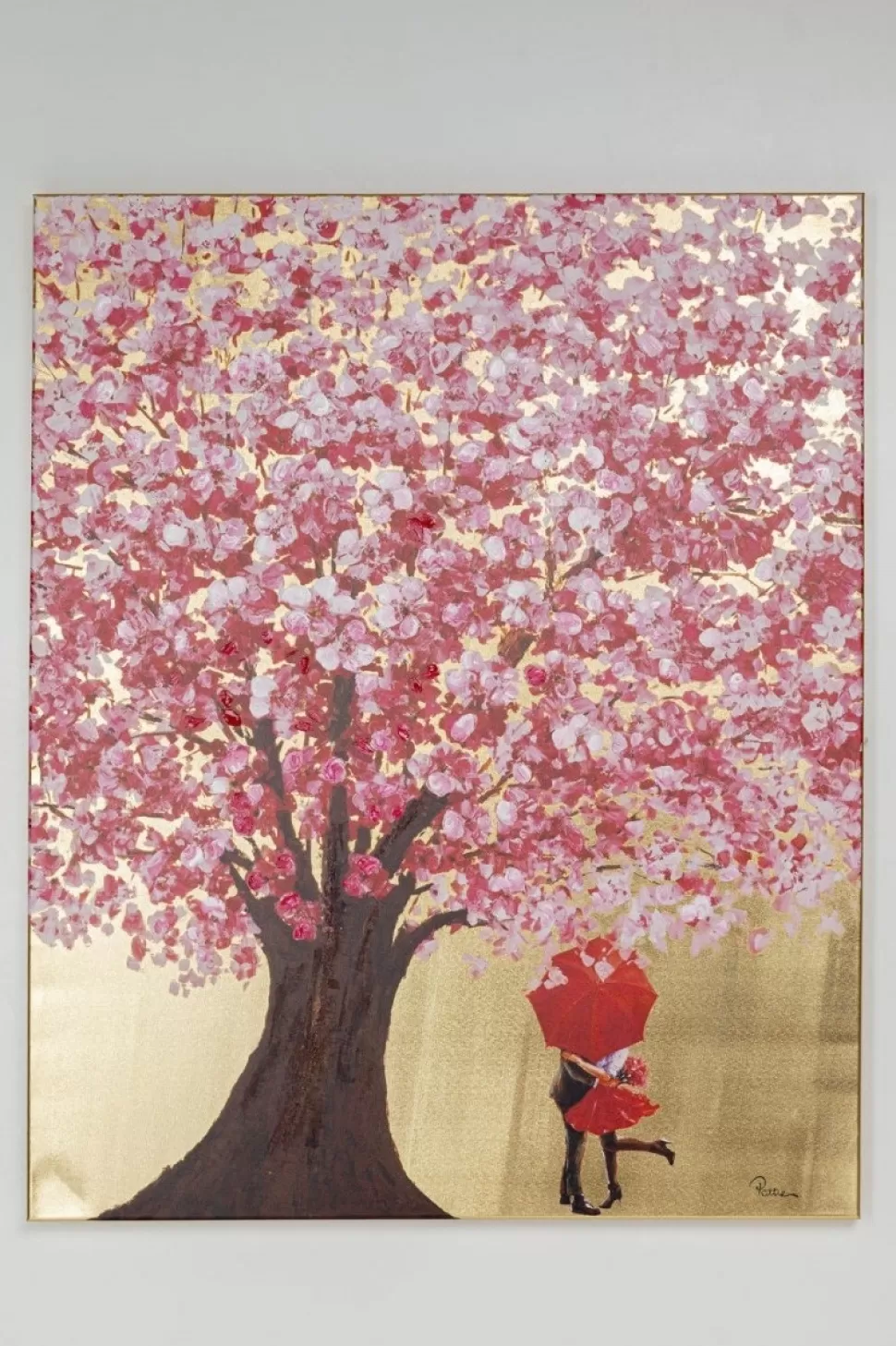 KARE Design Schilderij Touched Flower Couple Goud-Roze 100x80cm Online