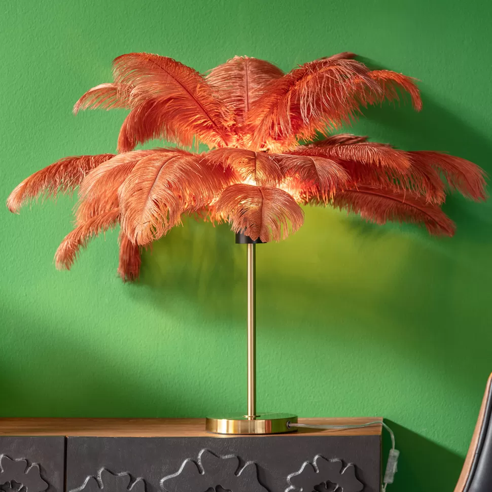 KARE Design Tafellamp Feather Palm Brown 60cm Shop