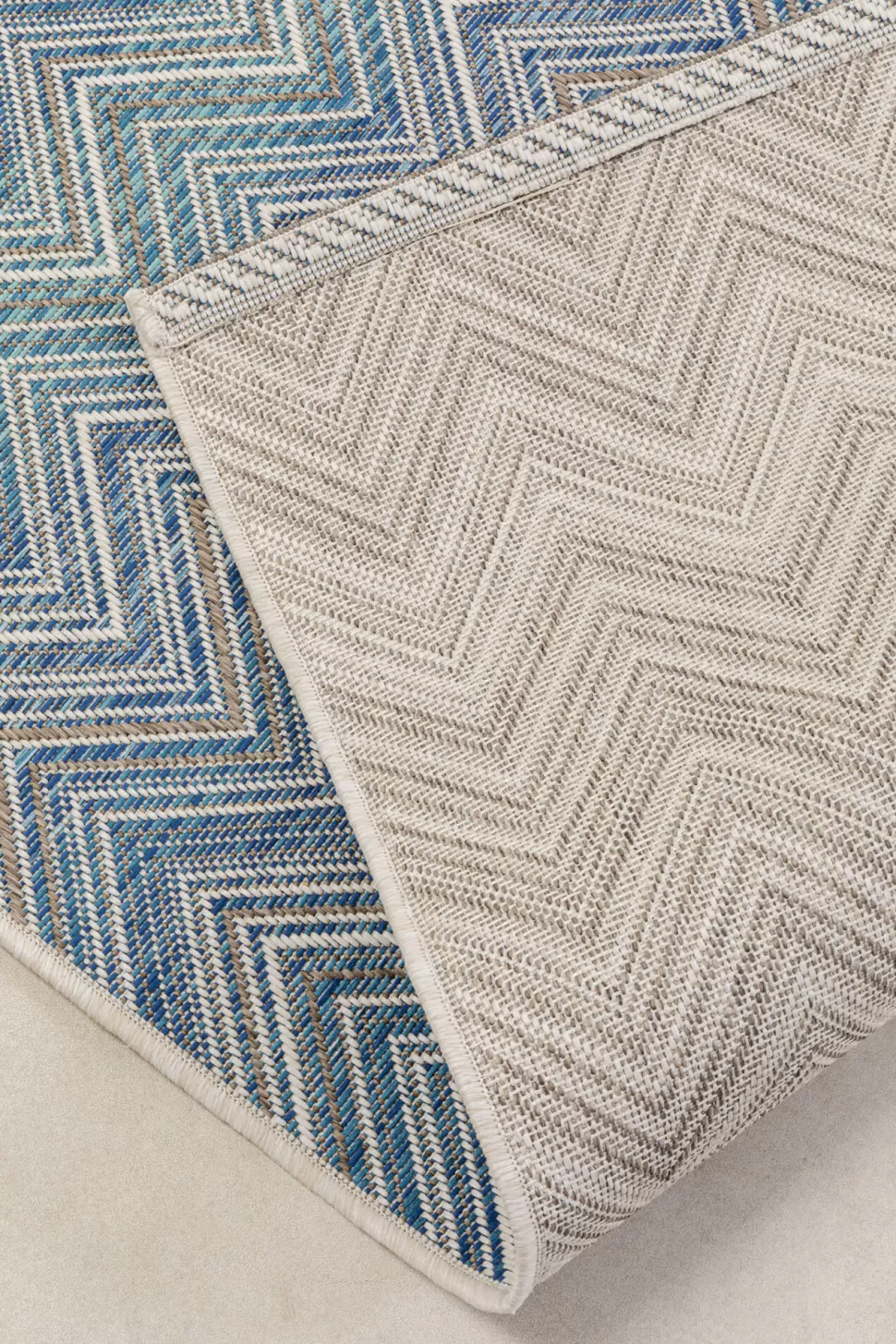 KARE Design Vloerkleed Buiten Zigzag Blue 230x330cm New
