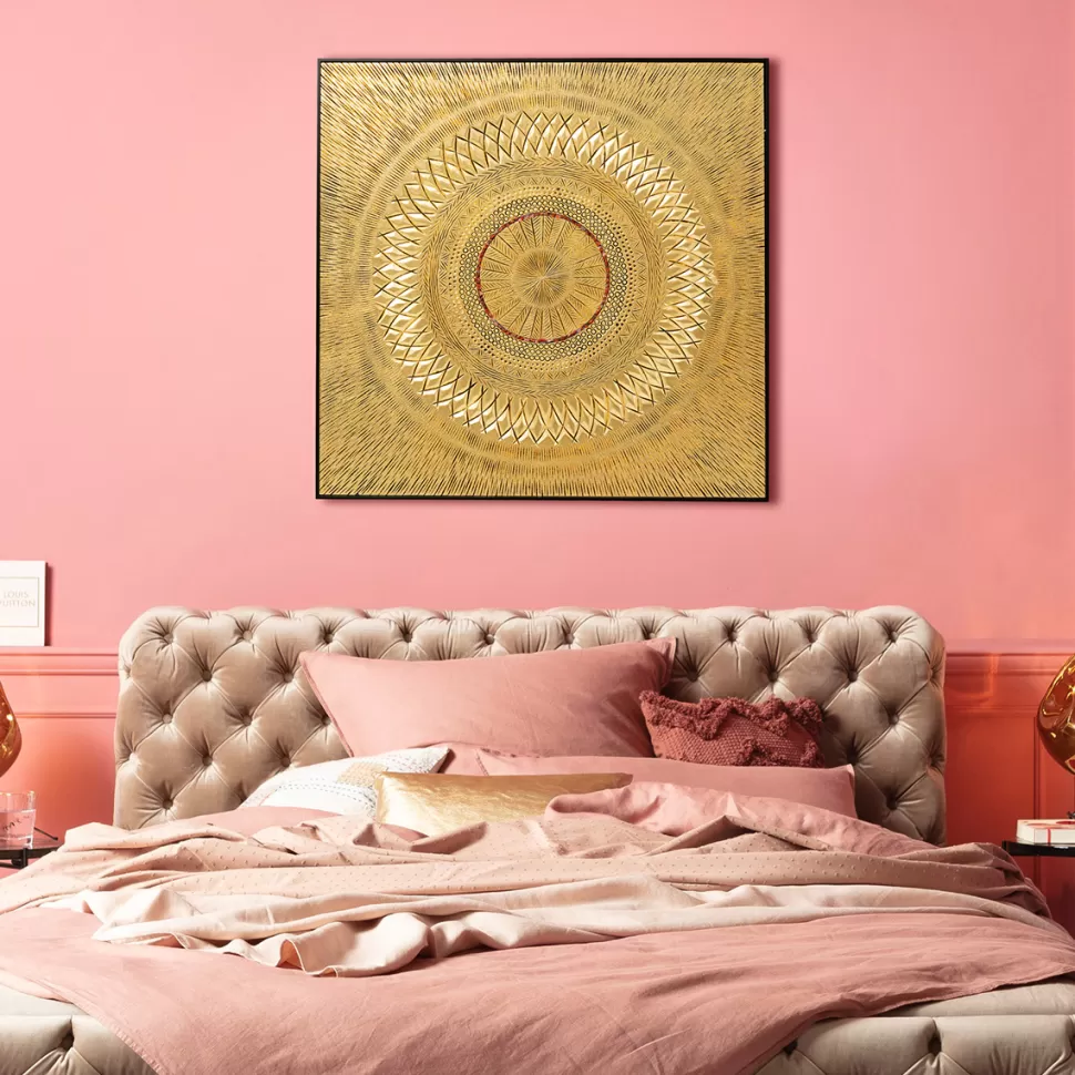 KARE Design Wanddecoratie Art Geometric Circle Goud 120x120cm Flash Sale