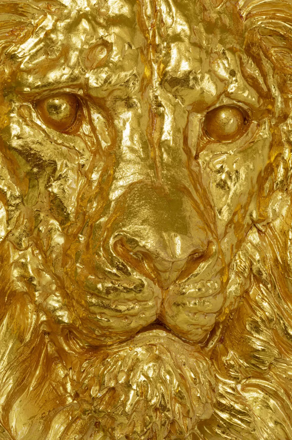 KARE Design Wanddecoratie Lion Head Gold 90x100cm Sale