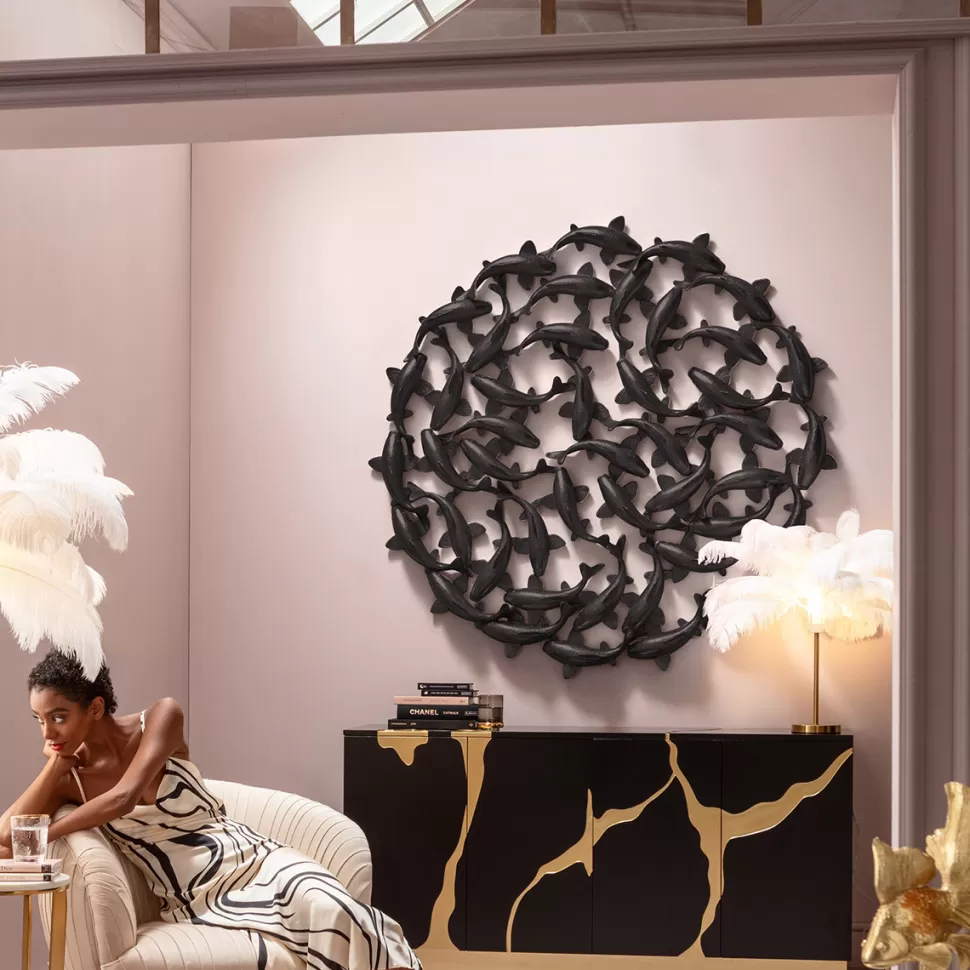 KARE Design Wanddecoratie School Of Koi Black Ø160cm Online