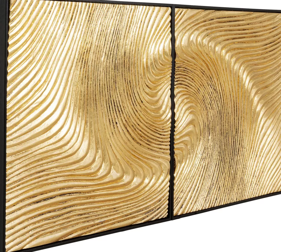 KARE Design Wanddecoratie Wave Gold (Set Van 2) Clearance