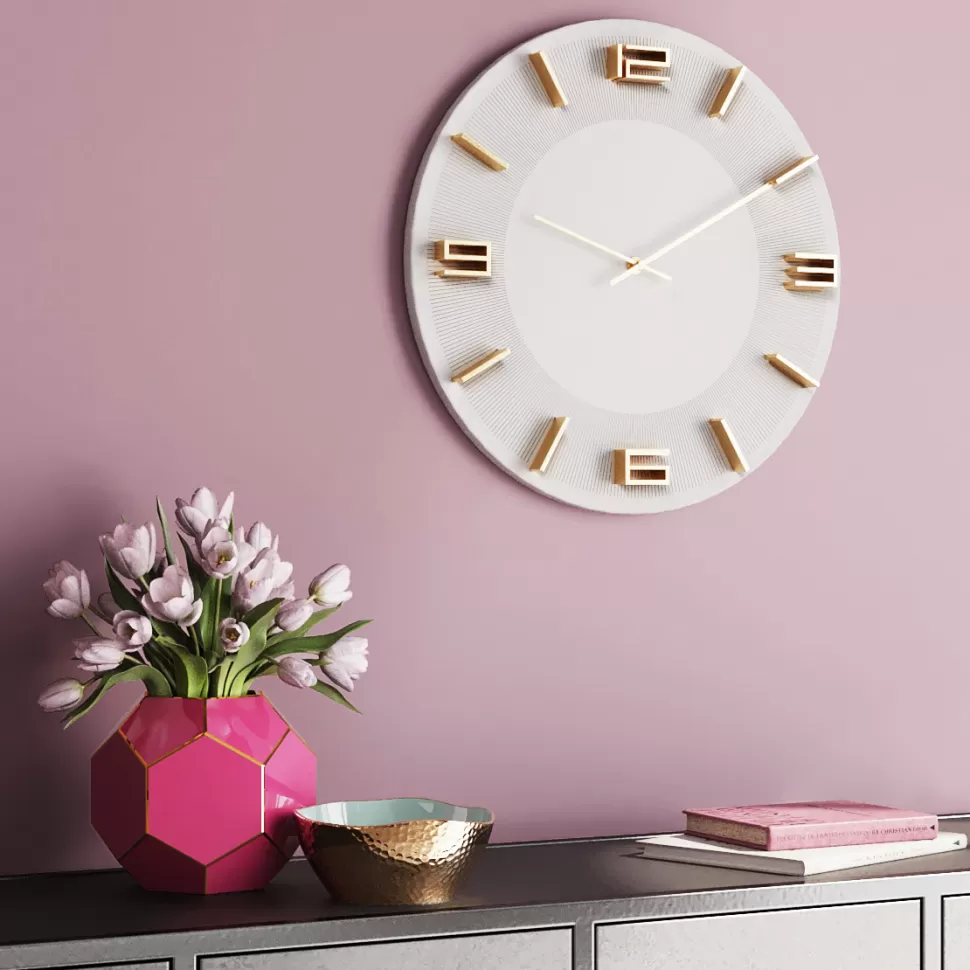 KARE Design Wandklok Leonardo Wit-Goud Store
