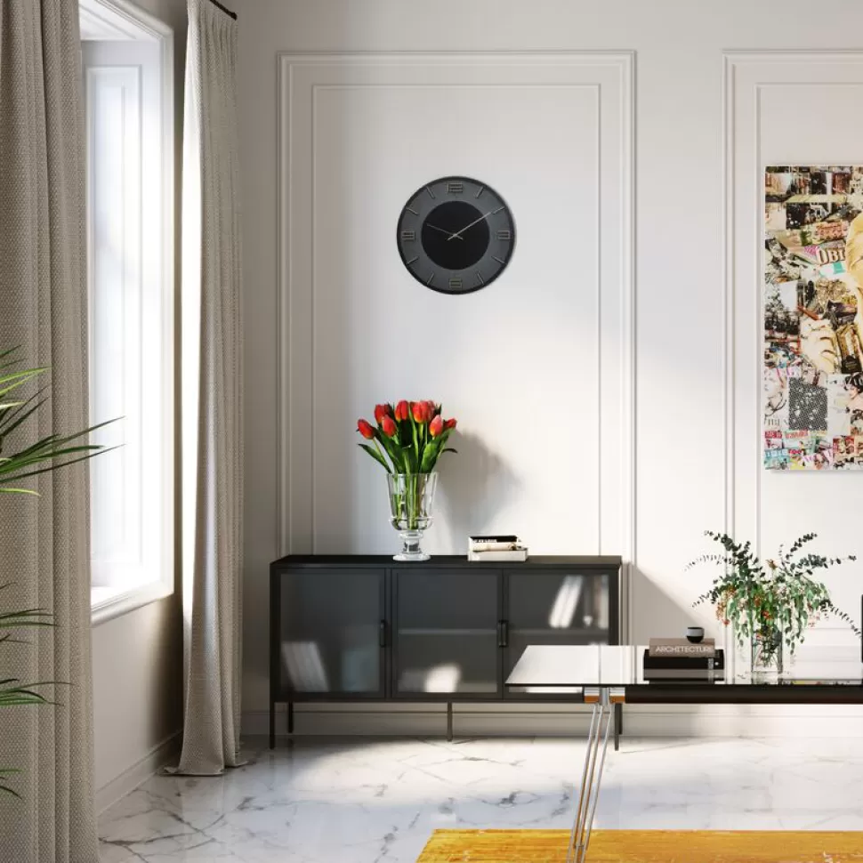KARE Design Wandklok Leonardo Zwart-Goud 50cm Shop