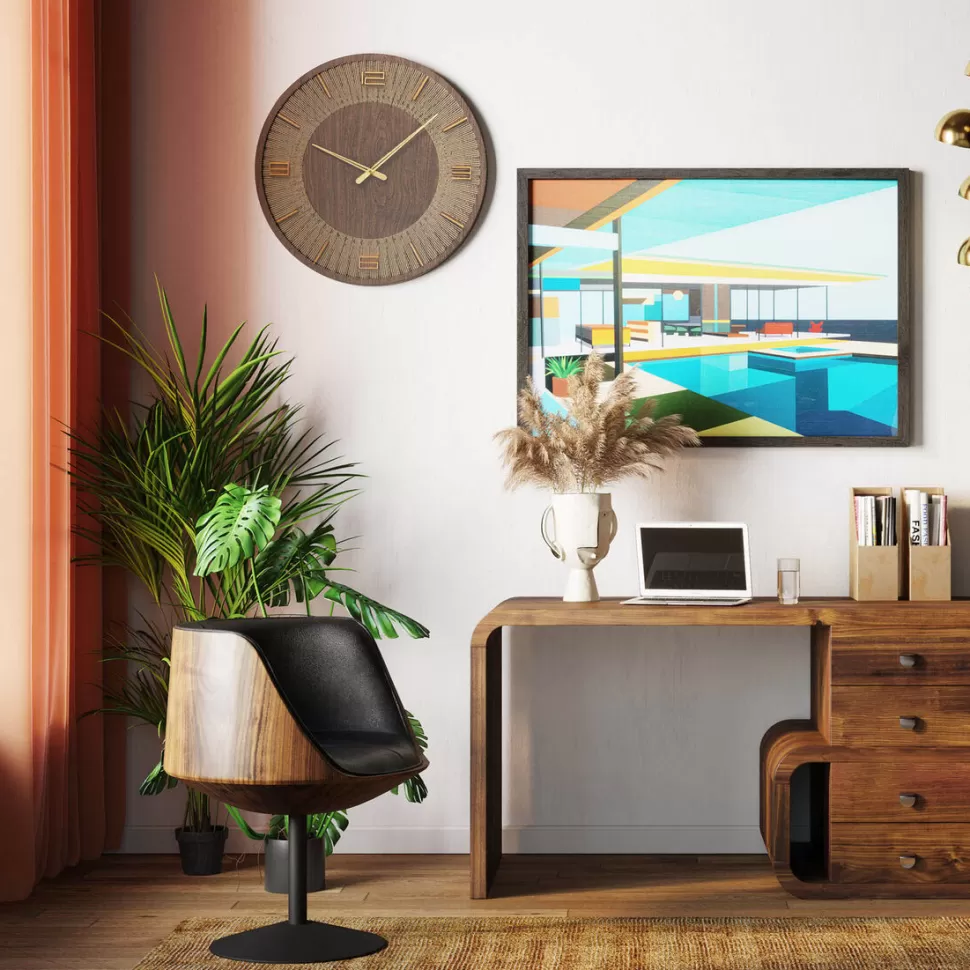 KARE Design Wandklok Levi Bruin Ø60cm Hot